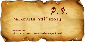 Palkovits Vászoly névjegykártya